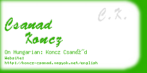csanad koncz business card